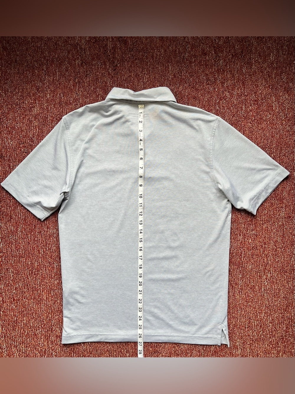 Men's Vineyard Vines Light Gray w/White stripes Performance Polo Shirt - XS - Picture 7 of 7